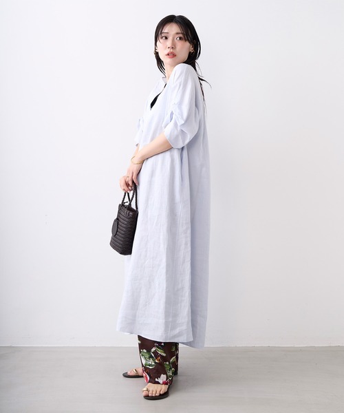 ワンピース 「TICCA」リネンツイストスリーブワンピースの画像
