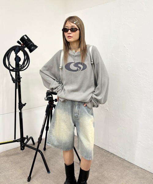 「WHO'S WHO gallery」 長袖カットソー FREE チャコールグレー レディース_画像6