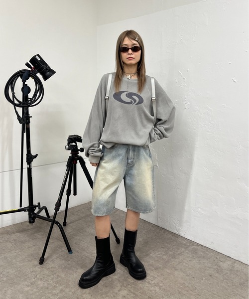 「WHO'S WHO gallery」 長袖カットソー FREE チャコールグレー レディース_画像7