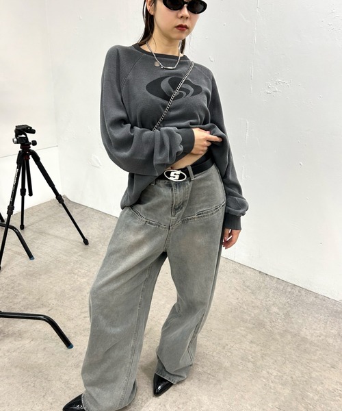 「WHO'S WHO gallery」 長袖カットソー FREE チャコールグレー レディース_画像8