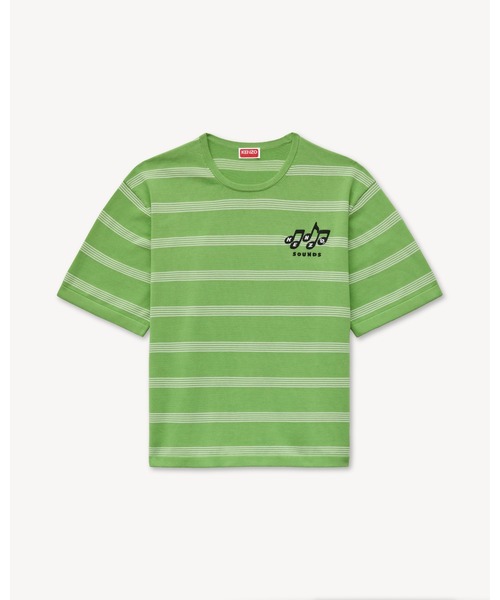 'KENZO Sounds' エンブロイダリー マリニエール Tシャツ イン ライト コットン メンズの画像