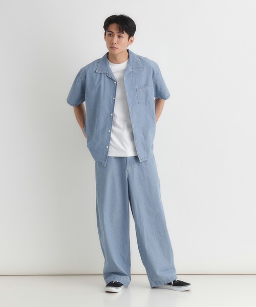 Right-on（ライトオン） ワイドパンツ パンツ シャンブレーワイド