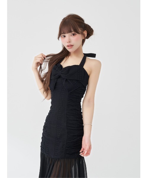 ダーリッチ Darich ワンピース ブラック Darich（ダーリッチ） ワンピース コットンレースシアーロング
