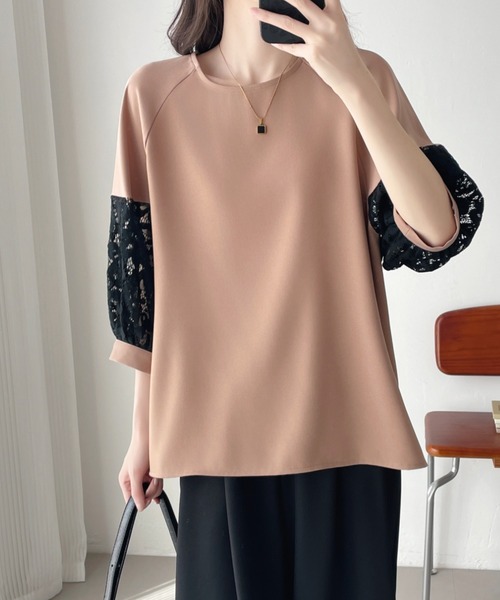 「ABITOKYO」 7分袖ブラウス X-LARGE グレー レディース_画像4