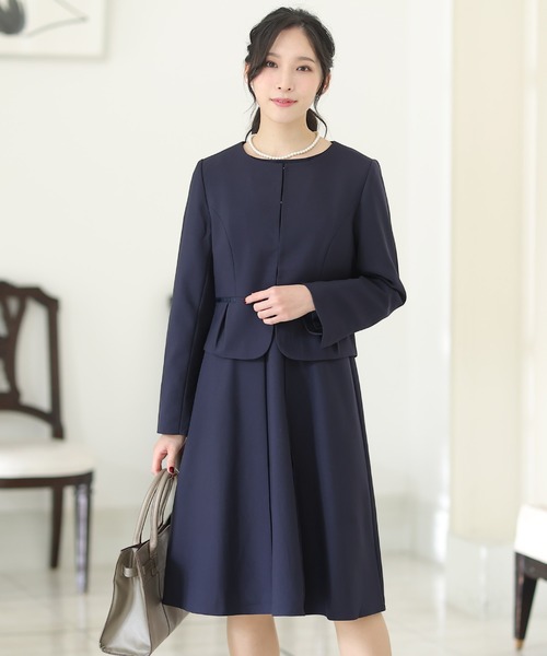 「PourVous」 ノーカラージャケット M グレー レディース_画像5