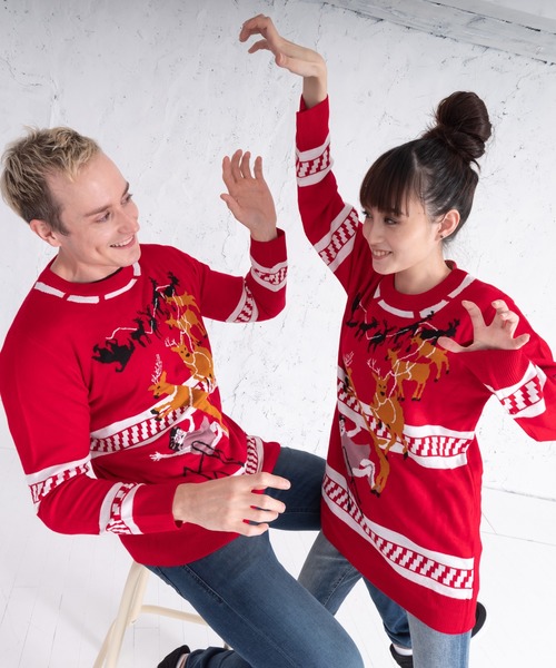❣️クリスマスセーター    JUN‘S Girls Long Sleeve Crochet Holiday Shaker Stitch Sweater - Royal
