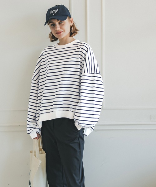 coca（コカ） トレーナー スウェット ＼新色登場／前後差ボーダー