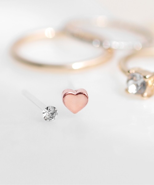 Hackney Nine AMOUR LOVE ピアス 2ペアセット アニカイネズ ANNIKA INEZ ANNIKA INEZ ピアス Heart Hoops Sml