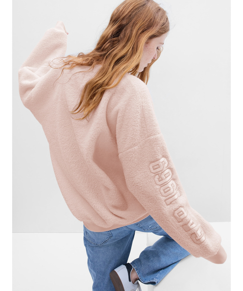 GAP - 【新品】リサイクル Gapロゴ ボアスウェット ソフトピンク GAP - 【新品】リサイクル Gapロゴ ボアスウェット ソフトピンク