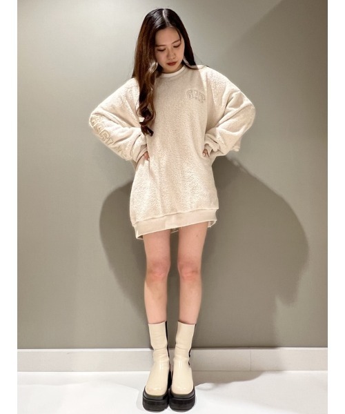 GAP - 【新品】リサイクル Gapロゴ ボアスウェット ソフトピンク GAP - 【新品】リサイクル Gapロゴ ボアスウェット ソフトピンク