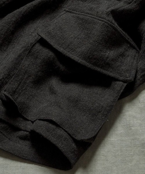 LIDnM カーゴパンツ LINEN WOOL FATIGUE SHORTS メンズ