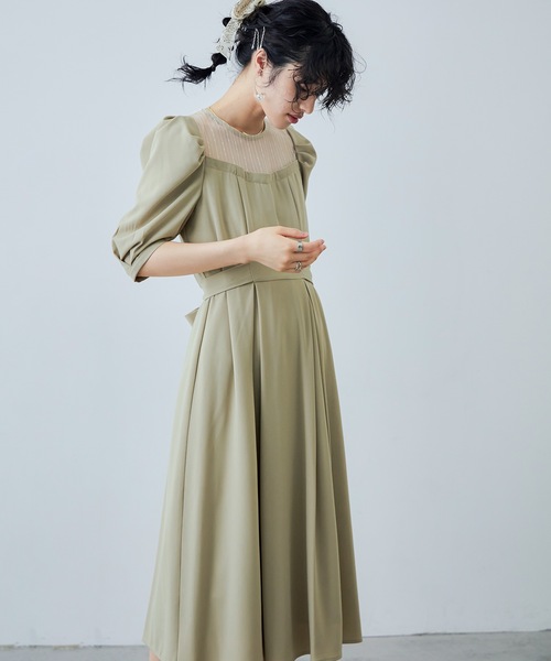 niana（ニアナ） ドレス バックリボンパフスリーブドレス : ZOZOTOWN