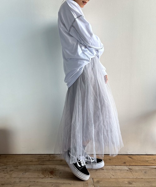 Kotoe スカート ボリュームチュールスカート ロング丈 シアー