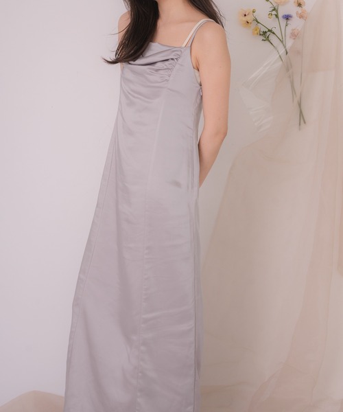 mideal ワンピース satin drape cami onepiece / サテンドレープ