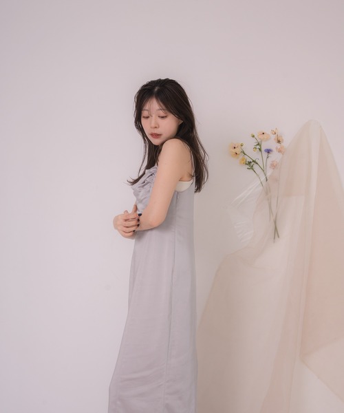 mideal ワンピース satin drape cami onepiece / サテンドレープ