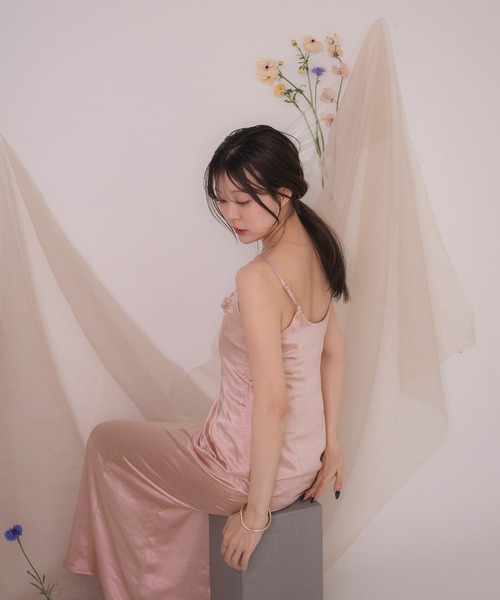 mideal ワンピース satin drape cami onepiece / サテンドレープ