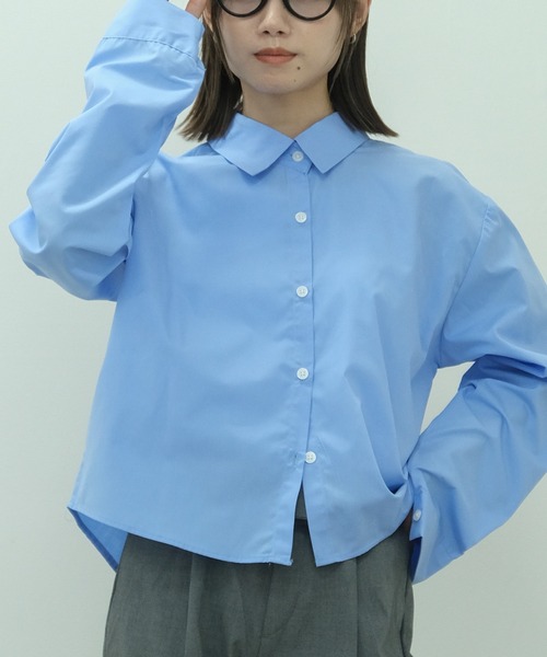 HEILIS ブラウス シャツ クロップド丈ロングスリーブシャツ