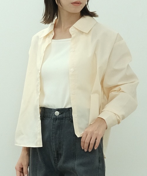 HEILIS ブラウス シャツ クロップド丈ロングスリーブシャツ / 秋服 