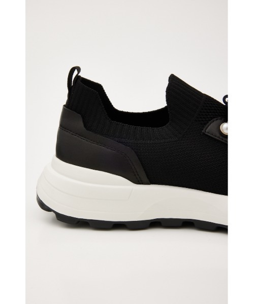 未使用STACCATO パールリボンニットスリッポン 24.5 STACCATO スリッポン パールリボンニットスリッポン レディース