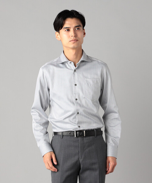 COMME CA MEN（コムサメン） シャツ コットンヘリンボーン カッタ