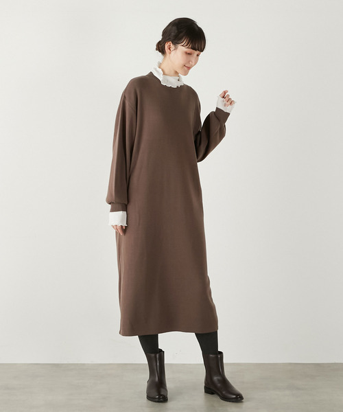 MELROSE claire ワンピース 「毛羽の少ない糸で総針に編み立てた
