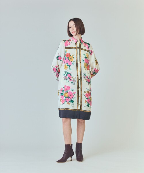 Grace Class パフュームモチーフワンピース GRACE CLASS ワンピース ボタニカルスカーフプリントワンピース