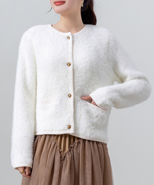 DAY CLOSET カーディガン レディース 長袖ゴールドボタン