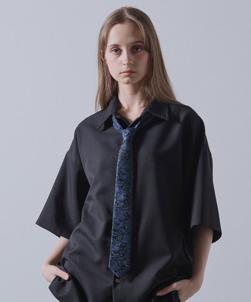 CLEL ネクタイ 「CLEL」Wool Silk Jacquard Narrow Tie / ウール