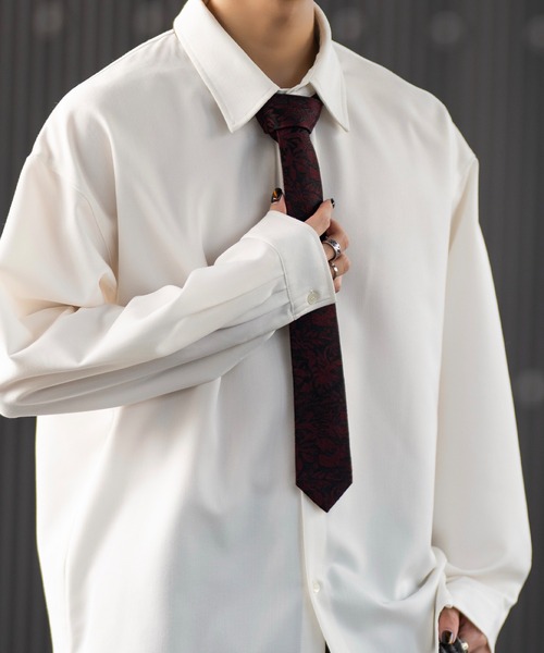 CLEL ネクタイ 「CLEL」Wool Silk Jacquard Narrow Tie / ウール