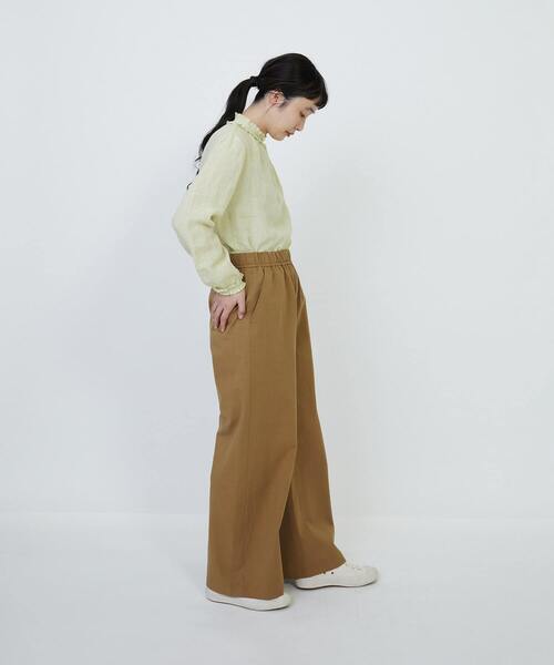 リズページ LOISIR パンツ コットンリネンツイルワイドパンツ レディース