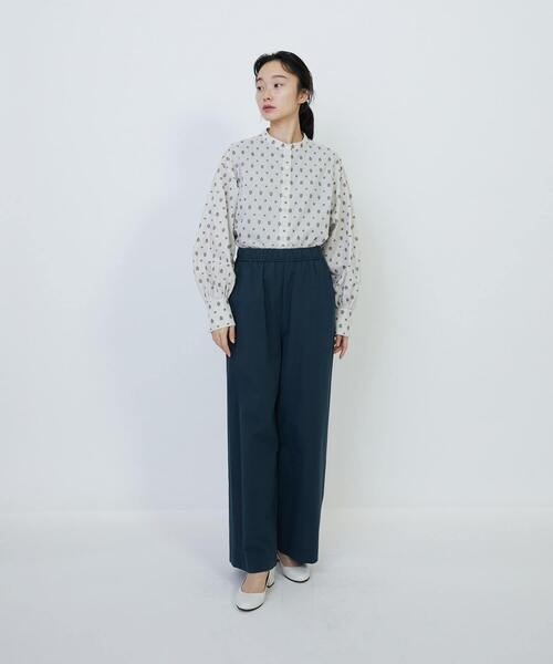 LOISIR パンツ コットンリネンツイルワイドパンツ レディース