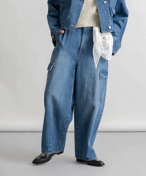 ジーンズ デニム デニムパンツ カーブカーゴデニム レディース | KBF