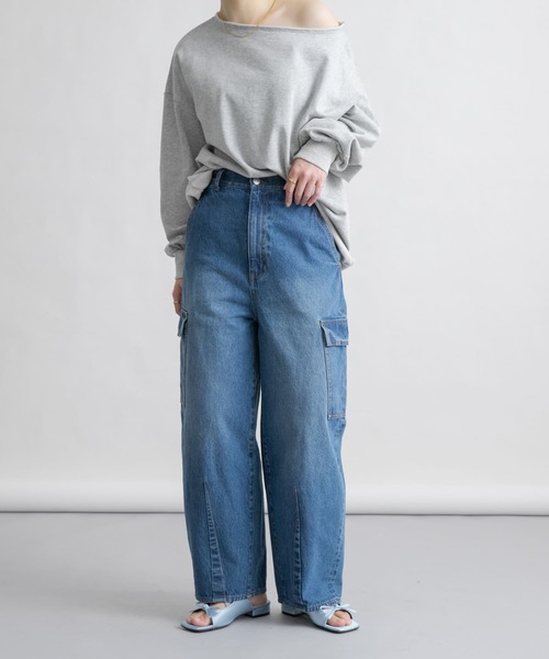 ジーンズ デニム デニムパンツ カーブカーゴデニム レディース | KBF | 19