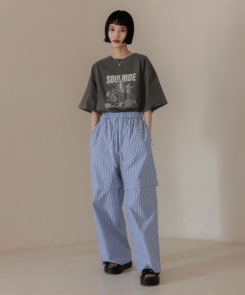 LOWRYS FARM（ローリーズファーム） パンツ ストライプパジャマパンツ