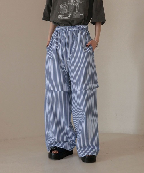 LOWRYS FARM（ローリーズファーム） ワイドパンツ パンツ ストライプ
