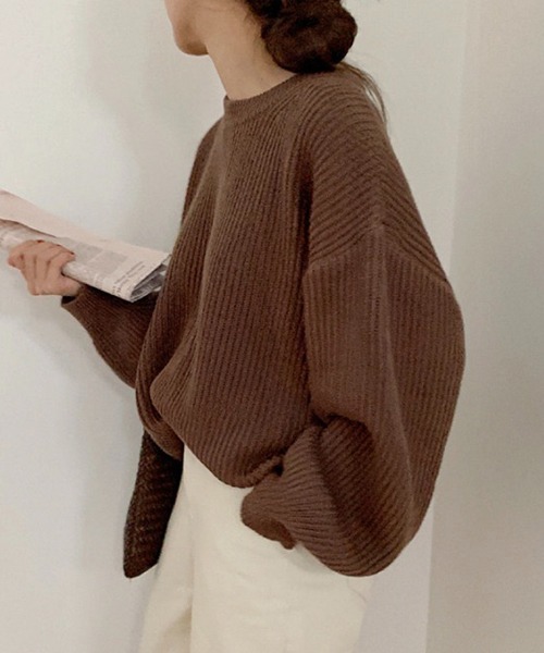 「Chaco closet」 「inolve」長袖ニット FREE ブルー レディース_画像5