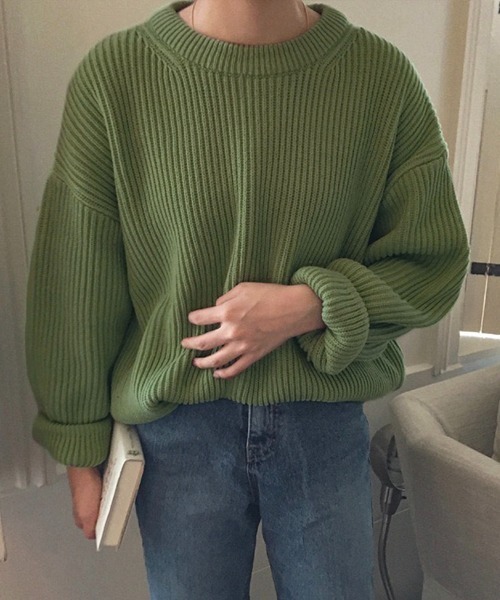 「Chaco closet」 「inolve」長袖ニット FREE ブルー レディース_画像7