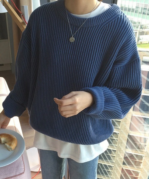 「Chaco closet」 「inolve」長袖ニット FREE ブルー レディース_画像8