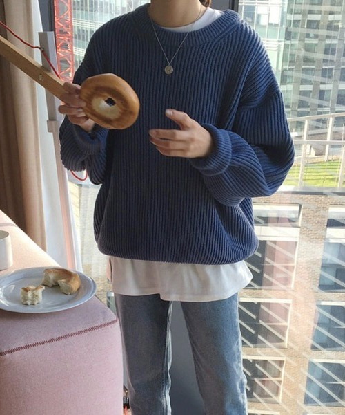 「Chaco closet」 「inolve」長袖ニット FREE ブルー レディース_画像9