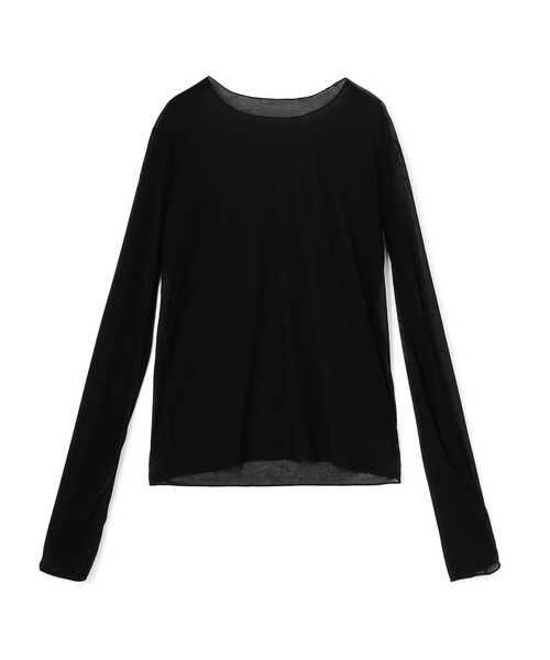 tシャツ シアーフライス ロングスリーブトップス レディース
