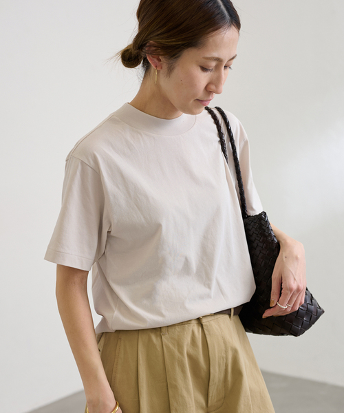 FRESCA NUBUCK | MOCKNECK T-SHIRT – ATON | エイトン
