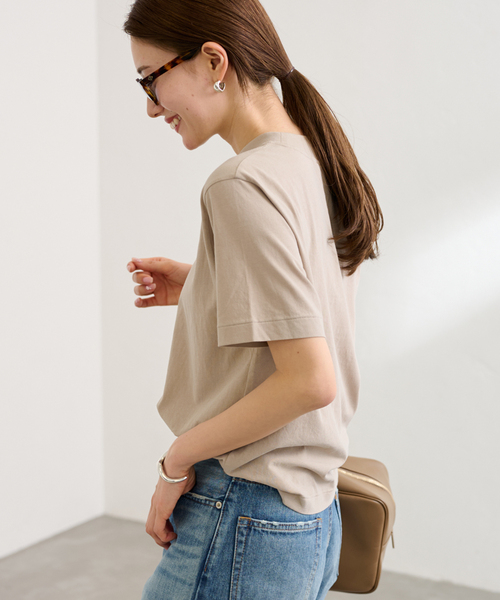 FRAMeWORK tシャツ ATON/エイトン FRESCA NUBUCK MOCKNECK T