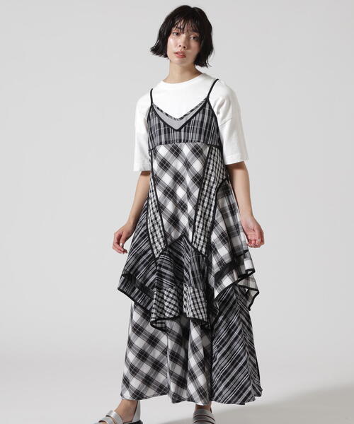 AULA AILA ワンピース AILA/アウラアイラ/CHECK CAMISOLE ONE