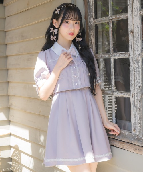 ROJITA ワンピース ROJITA ワンピース デコルテ開きツーピー風ワンピース
