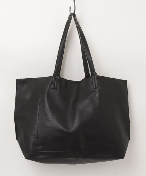 BEAMS ブラックトートバッグ ◇ BEAMS ビームス プリント ハンド トート バッグ ブラック