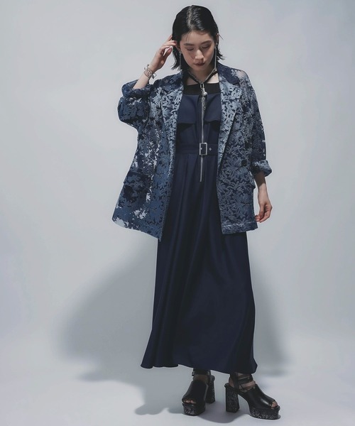 HARE 2way肩ZIPストライプワンピース肩出し ジップジッパーモード着痩せ HARE｜2WAYジップオフショルワンピース | Rakuten Fashion(楽天