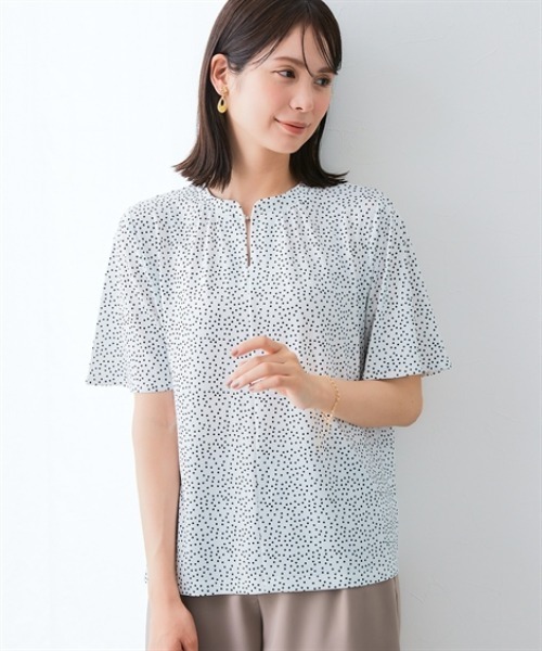 7days Life Styling ブラウス シャツ カットソー素材ラインストーン