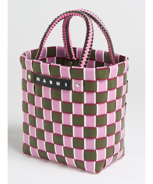 MARNI マルニ かごバッグ ピンク ピンク MARNI MARKET Criss-Cross ミニ バスケットバッグ | Marni