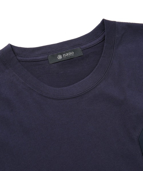 「NANO universe」 半袖Tシャツ M ネイビー メンズ