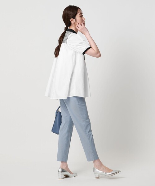 UNITED ARROWS ブラウス シャツ エンブロイダリーショート